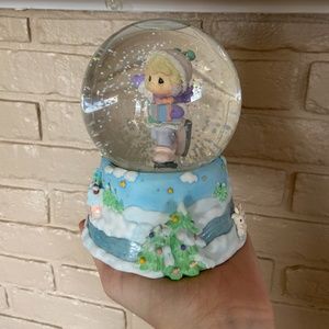 Precious Moments Ice Skating Snowglobe Music Box